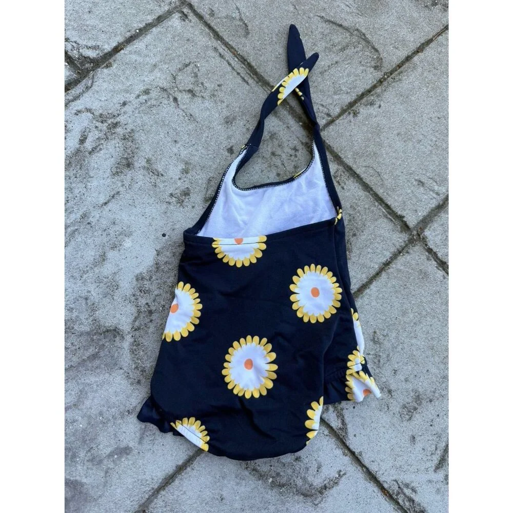Gymboree Baby Swimsuit – 3–6M Navy Daisy One-Piece